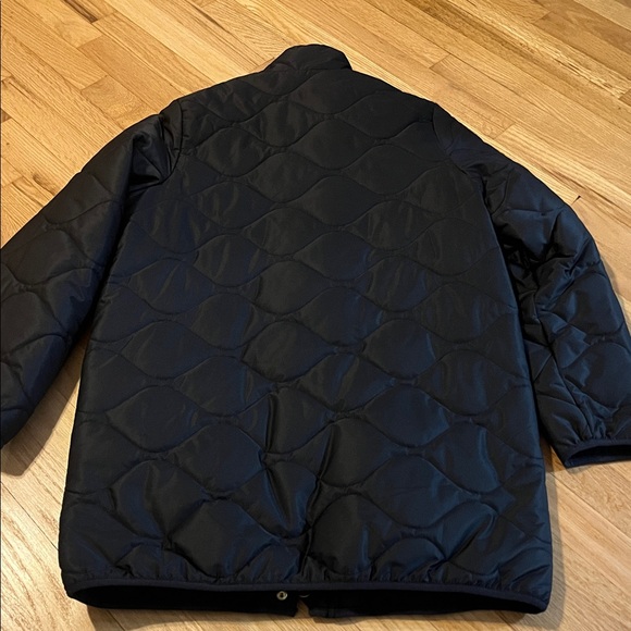 Quince Black Featherless Quilted Long Puffer Jacket Flaw Sz M - Picture 6 of 10